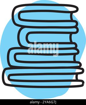 Kritzelhaufen Bücher Ikone. Symbol für handgezeichnetes Buch, Tagebuch oder Notizbuch Stock Vektor