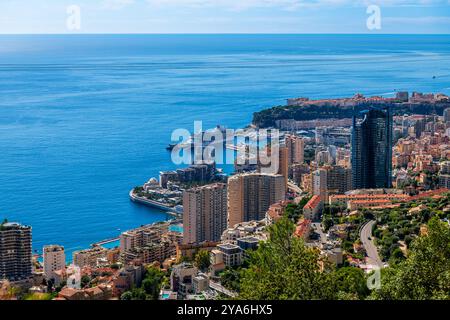 Fürstentum Monaco von Roquebrune, Alpes Maritime, in der Provence. Stockfoto