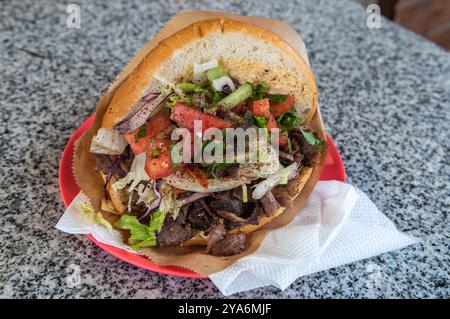 Der berühmte Berliner Döner in Berlin. Stockfoto