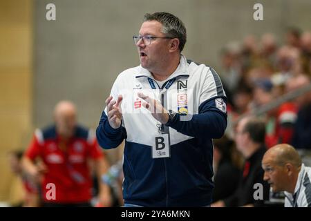 Bad Langensalza, Deutschland. Oktober 2024. Thomas Zeitz (Trainer, Sport-Union Neckarsulm) GER, Thüringer HC gegen Sport-Union Neckarsulm, 1. Handballbundesliga Frauen, 4. Spieltag, Spielzeit 2024/2025, 12.10.2024 Foto: Eibner-Pressefoto/Martin Herbst Credit: dpa/Alamy Live News Stockfoto