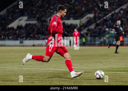 REYKJAVIK, ISLAND - 11. OKTOBER 2024: Brennan Johnson bei der UEFA Nations League 2025 zwischen Island und Wales in Laugardalsvöllur S Stockfoto