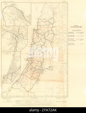 Roadmap für Palästina. Anhang G – zusammengestellt, gezeichnet und gedruckt von Survey of Palestine, 1948 Stockfoto