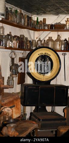 Landrum's Homestead and Village, lebendiges Geschichtsmuseum. Stockfoto