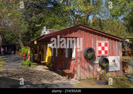 Landrum's Homestead and Village, lebendiges Geschichtsmuseum. Stockfoto