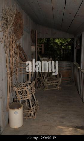 Vorder-Terrassenmöbel. Stockfoto