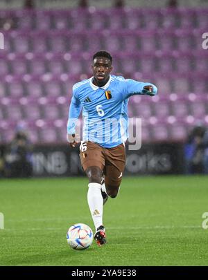 Tynecastle Park, Edinburgh, Großbritannien. Oktober 2024. Qualifikation zur UEFA U21-Meisterschaft Schottland gegen Belgien Mandela Keita aus Belgien unter 21 Jahren Credit: eric mccowat/Alamy Live News Stockfoto