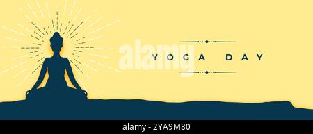 Moderne Welt Yoga Tag Poster feiern Fitness und Gesundheit Vektor Stock Vektor