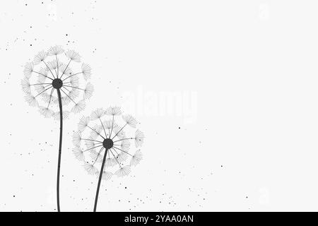 Frühlingszeit Löwenzahn Blumensamen auf weißem Hintergrund Stock Vektor