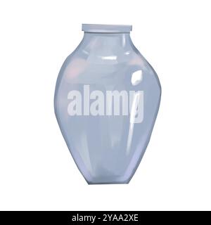 Die Vase hellblau in malerischem Stil, Element aus der Set Magic Library, für Druck und Webdesign Stockfoto