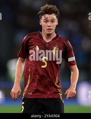 Rom, Italien. Oktober 2024. Maxim de Cuyper aus Belgien während des Spiels der UEFA Nations League im Stadio Olimpico in Rom. Der Bildnachweis sollte lauten: Jonathan Moscrop/Sportimage Credit: Sportimage Ltd/Alamy Live News Stockfoto