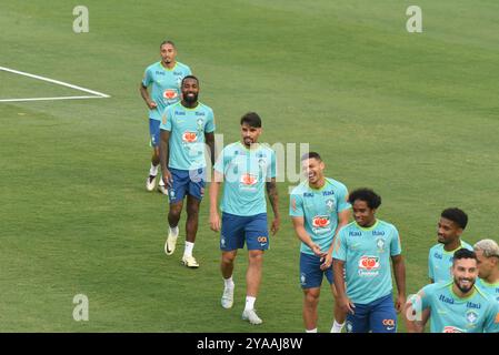 Die brasilianische Mannschaft hielt am Samstag Nachmittag (12) im Bezerrão-Stadion ihr erstes Training auf Brasiliense-Boden ab. Die brasilianische Mannschaft bereitet sich auf das WM-Qualifikationsspiel vor, das am Dienstag (15) gegen die peruanische Mannschaft in der Arena BRB stattfindet. Caior Rocha (Caior Rocha/SPP) Credit: SPP Sport Press Photo. /Alamy Live News Stockfoto