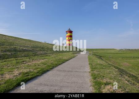 Leuchtturm Pilsum, Pilsum, Krummhoern, Ostfriesland, Niedersachsen, Deutschland, Europa Stockfoto