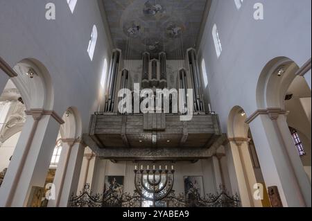 Orgelloft im St. Kilianskathedrale, Würzburg, Niederfranken, Bayern, Deutschland, Europa Stockfoto