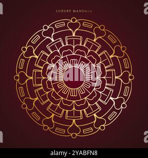 Luxuriöses, dekoratives Mandala-Design in Goldfarbe Stock Vektor
