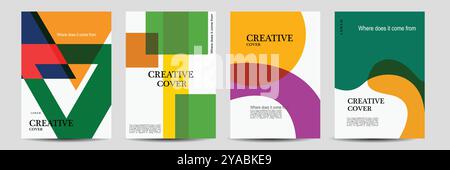 Kreatives Cover, Layouts oder Posterkonzept im modernen Minimal-Stil für Corporate Identity, Branding, Social-Media-Werbung, Werbeaktion. Modernes Cover de Stock Vektor