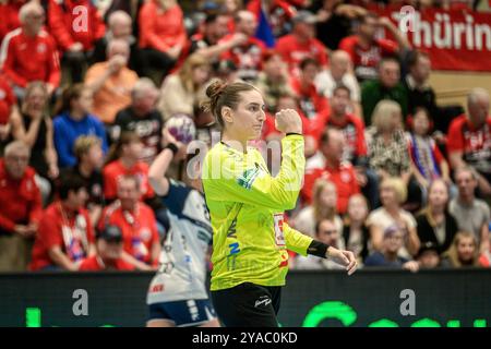 Bad Langensalza, Deutschland. Oktober 2024. Lena Ivancok (TW, Sport-Union Neckarsulm, #29) GER, Thueringer HC gegen Sport-Union Neckarsulm, 1. Handballbundesliga Frauen, 4. Spieltag, Spielzeit 2024/2025, Samstag, 12.10.2024, 18,00 Uhr Foto: Eibner-Pressefoto/Martin Herbst Credit: dpa/Alamy Live News Stockfoto