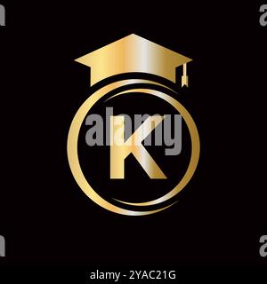 Letter K Education Logo-Vorlage. Bildungs-Logotypkonzept mit Alphabet W-Vektorelement Stock Vektor