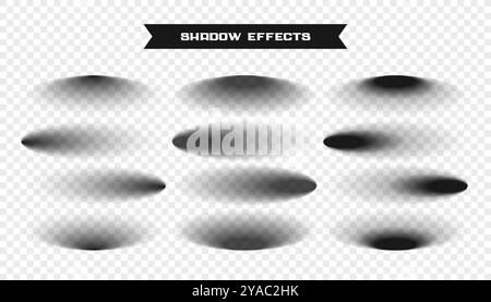 Sammlung von Ovalform realistischen Schatteneffekt Design Vektor Stock Vektor