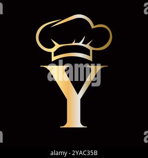 Letter Y Chef Logo Konzept für Restaurant Sigh Vector Template Stock Vektor