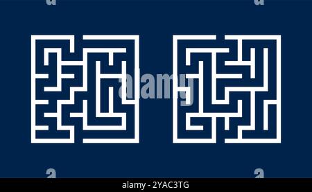 Labyrinth Spiel quadratisches Muster Banner Entdecken Sie den versteckten Pfad Vektor Stock Vektor