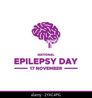 Vektor-Illustration über National Epilepsy Day, 17. November, Bewusstsein über Epilepsie und die dringende Notwendigkeit einer verbesserten Behandlung, Stock Vektor