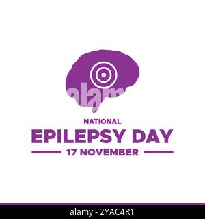 Vektor-Illustration über National Epilepsy Day, 17. November, Bewusstsein über Epilepsie und die dringende Notwendigkeit einer verbesserten Behandlung, Stock Vektor