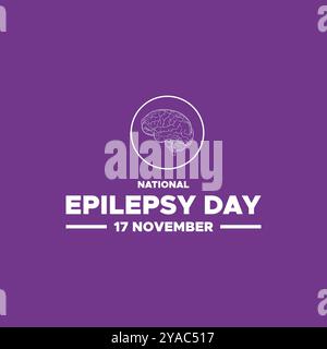 Vektor-Illustration über National Epilepsy Day, 17. November, Bewusstsein über Epilepsie und die dringende Notwendigkeit einer verbesserten Behandlung, Stock Vektor