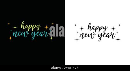 Happy New Year 2025 modernes Design. Bannerdesign Vorlage Vektorillustration Hintergrunddesign Stock Vektor