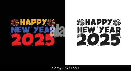 Happy New Year 2025 modernes Design. Bannerdesign Vorlage Vektorillustration Hintergrunddesign Stock Vektor