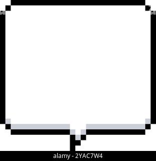 Pixel-Sprechblase. Pixel-Textfeld. Chat-Frames im Retro-Spiel. Nachrichten-Clouds. Bit-Dialogfelder. Sprechballon der Schnittstelle. Vektordarstellung isoliert Stock Vektor