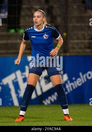 Potsdam, Deutschland. Oktober 2024. Fußball, Frauen: Bundesliga, 1. FFC Turbine Potsdam - SGS Essen, 6. Spieltag, Karl-Liebknecht-Stadion, Potsdamer Flavia Lüscher. Quelle: Soeren Stache/dpa/Alamy Live News Stockfoto