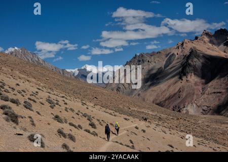 Blick auf Minglik SAR auf dem Shimshal Pass Trek, Shimshal, Gojal, Pakistan Stockfoto