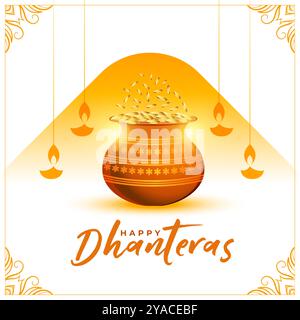 hinduistische traditionelle shubh Dhanteras spiritueller Hintergrund für Ganpati und laxmi Puja Vektor Stock Vektor