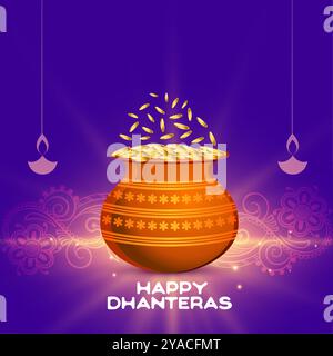 hindus traditionelle glückliche Dhanteras wünscht Hintergrund für Ganpati und laxmi Puja Vektor Stock Vektor