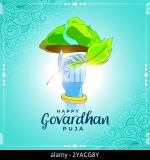 Blickfang indisches Festival Govardhan Puja Event Hintergrund für Segen Vektor Stock Vektor