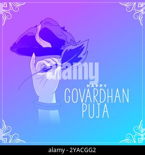 indisches Festival govardhan Puja Ereignis Hintergrund Design Vektor Stock Vektor