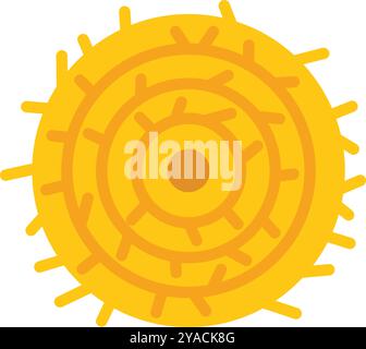 Runder Heuballen mit konzentrischen Kreisen von oben, ländliches Leben auf dem Land Stock Vektor