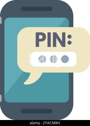 Das Smartphone zeigt eine Benachrichtigung zur PIN-Code-Anforderung auf dem Bildschirm an Stock Vektor