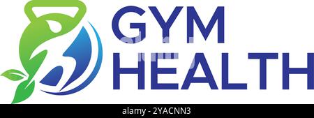Modernes abstraktes FITNESSSTUDIO GESUNDHEIT Menschen Blatt Logo Design Stock Vektor