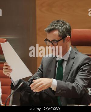 Madrid, 10.02.2024. Senatspalast. Justizausschuss. Erscheinen von Minister Félix Bolaños. Foto: Jaime García. ARCHDC. Quelle: Album / Archivo ABC / Jaime García Stockfoto