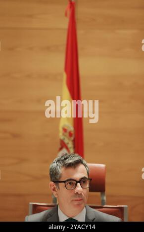 Madrid, 10.02.2024. Senatspalast. Justizausschuss. Erscheinen von Minister Félix Bolaños. Foto: Jaime García. ARCHDC. Quelle: Album / Archivo ABC / Jaime García Stockfoto