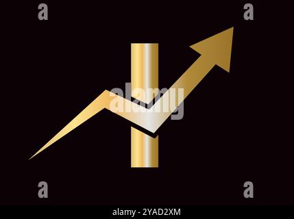 Finanzlogo auf Buchstabe I mit Growth Arrow Symbol Vector Template Stock Vektor