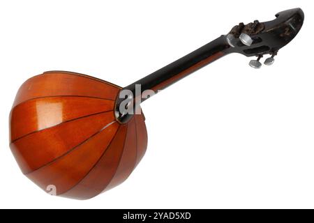 Ukrainische Domra. Langhalsiges Folk-Saiteninstrument der Lautenfamilie. Isoliert auf weißem Hintergrund. Stockfoto