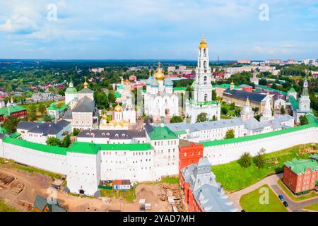 St. Sergius Trinity Lavra Kloster Luftpanorama in Sergiyev Posad Stadt, Goldener Ring von Russland Stockfoto