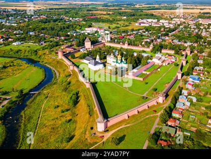 Das Heiland-Kloster von St. Euthymius Luftpanorama in der Stadt Susdal, Goldener Ring von Russland Stockfoto