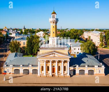 Feuerbeobachtungsturm Luftpanorama in Kostroma Stadt, Goldener Ring von Russland Stockfoto