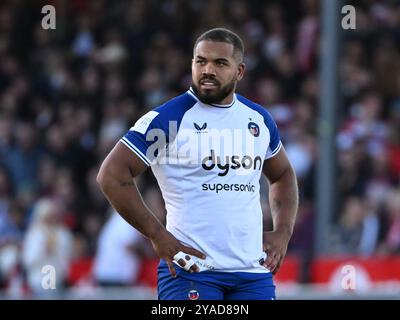 Kingsholm Stadium, Gloucester, Gloucestershire, Großbritannien. Oktober 2024. Gallagher Premiership Rugby, Gloucester gegen Bath Rugby; Ollie Lawrence von Bath Credit: Action Plus Sports/Alamy Live News Stockfoto