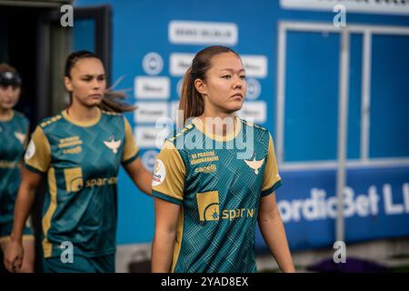 Odense, Dänemark. Oktober 2024. Samantha Chang von HB Koge wurde während des Gjensidige Kvindeliga-Spiels zwischen ob Q und HB Koge im Naturenergiepark Odense gesehen. Stockfoto