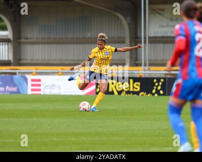 VBS Community Stadium, Sutton, London, Großbritannien. Oktober 2024. Maisie Symonds (18 Brighton) spielt beim Spiel der Barclays Women's Super League zwischen Crystal Palace und Brighton und Hove Albion am Sonntag, den 13. Oktober 2024 im VBS Community Stadium in Sutton, London, England. (Claire Jeffrey/SPP) Credit: SPP Sport Press Photo. /Alamy Live News Stockfoto