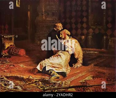 Repin, Iliya Efimovich Gemälde - 1844 - 1930 - Iwan der Schreckliche und sein Sohn Ivan am 16. November 1581 Stockfoto